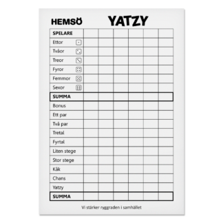 Yatzy-block